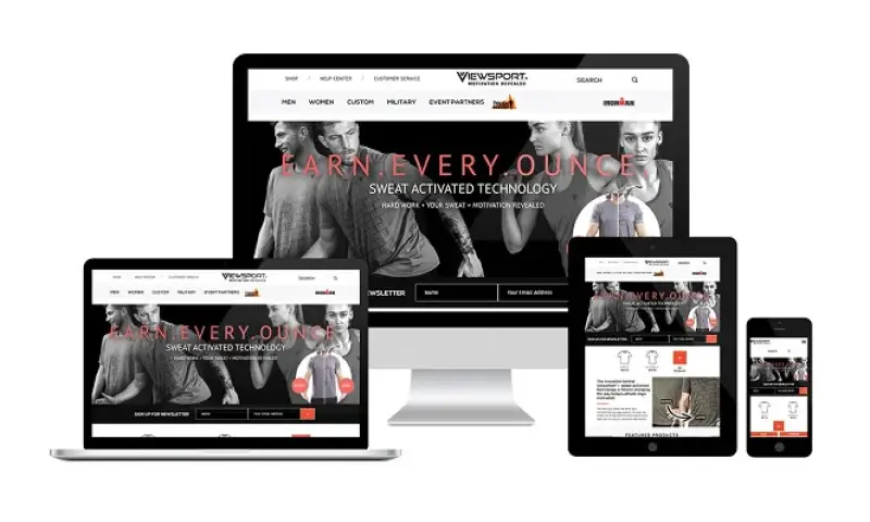Responsive ViewSPORT eCommerce website built with CMS Max